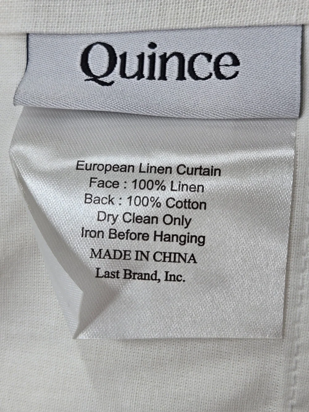NWT QUINCE Set Of 2 48x96 European Linen Curtains Cream 0431